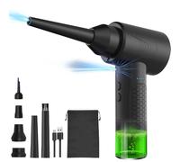 Hztyyier Souffleur d'Air sans Fil Rechargeable, Plumeau à Air comprimé avec Lumière, Vitesse Réglable de 50 000 Tr/min, pour le Nettoyage et le Gonflage du PC