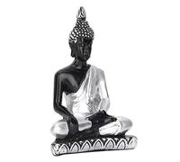 Hztyyier Statue de Bouddha Décorative, Figurine en Résine avec Table de Sable, 4.3 Pouces, Argenté, Style Zen