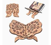 Hztyyier Support Coran en Bois Sculpté à la Main, Support de Livre Musulman Islam, Décoration Maison Bureau