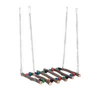 Hztyyier Swing Suspension Bridge Wood avec des Comptes Colorés, des Animaux Compagnie d'escalade Swing et Un Jouet d'exercice, Une Assurance D'escalier Jouets et Durable pour Les Divertissements dans