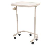 Hztyyier Table de Chevet Portable Beige, Réglage de la Hauteur sur 3 Niveaux, Table Inclinable pour Chambre à Coucher, Dortoir, Camping-Car, Salon, Beige élégant