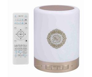 Hztyyier Veilleuse Coranique, Coran Haut-Parleur Bluetooth avec LED Lampe Changement de Couleur Télécommande sans Fil Bluetooth Quran Haut-Parleur avec 8G Carte TF