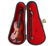 Hztyyier Violon Miniature 10cm avec Archet et Support, Instrument de Musique Miniature, Décoration Maison