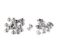 Hztyyier Vis à Tête Plate en Laiton, Rivets en Cuir, Argent, 6,5mm, 20 Pièces