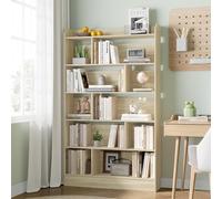Hzuaneri Bibliothèque, Étagère à 6 Niveaux, Meuble de Rangement Livres, Cloison Séparateur, Présentoir, pour Salon, Chambre, Bureau, 24 x 100 x 170 cm, Beige Chêne BC64416X