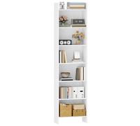 Hzuaneri Bibliothèque, Étagère de Rangement 7 Niveaux, Meuble, Cube, pour Salon, Bureau, Chambre, Style Scandinave, 24 x 48 x 198,4 cm, Blanc, BC01713X