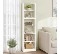Hzuaneri Bibliothèque, Étagère de Rangement, Meuble, Cube, pour Salon, Bureau, Chambre, Style Scandinave, 24 x 50 x 183 cm, Blanc BC59603X