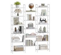 Hzuaneri Bibliothèque, Étagère ebout avec 17 Étagères, Espacement Réglable, 24 × 152 × 186 cm, pour Le Salon, la Chambre à Coucher, Le Bureau à Domicile, Blanc BC10113W