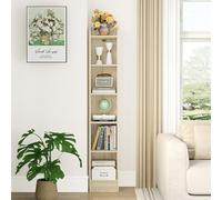 Hzuaneri Bibliothèque, Étagères sur Pied À 6 Niveaux, Bibliothèque de Rangement, Étagère pour Objets de Collection, Panneaux Réglables, pour Salon, Bureau, 24 x 30 x 169,5 cm, Beige Chêne BC06916X