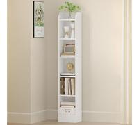 Hzuaneri Bibliothèque, Étagères sur Pied À 6 Niveaux, Bibliothèque de Rangement, Étagère pour Objets de Collection, Panneaux Réglables, pour Salon, Bureau, 24 x 30 x 169,5 cm Blanc BC06913X