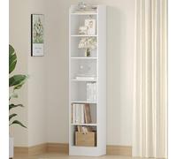 Hzuaneri Bibliothèque, Étagères sur Pied À 7 Niveaux, Bibliothèque de Rangement, Étagère pour Objets de Collection, Panneaux Réglables, pour Salon, Bureau, 24 x 30 x 198 cm Blanc BC07913X