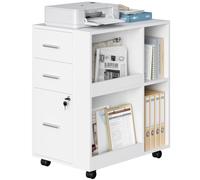 Hzuaneri Caisson Bureau 60 x 40 x 70cm 3 tiroirs Porte-revues Blanc | 3 Tiroirs, porte-revues, multifonction, rangements. Pour salon,bureau,étude. 60x40x70cm, blanc, robuste. Réf. FC33003X.