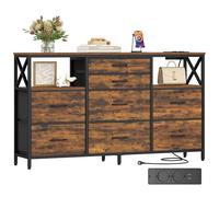 Hzuaneri Commode 140 cm, 2 Ports USB et 2 Ports AC, Vintage