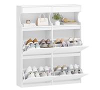 Hzuaneri Meuble à Chaussures, Armoire à Chaussures, Séparateur Réglable, Grande Capacité pour Entrée, Couloir, Chambre, 20 Paires, 4 Abattants (100L cm), Blanc SR56703X