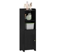 Hzuaneri Meuble de Salle de Bain, Meuble de Rangement avec Portes, Armoire d’Angle avec Étagères Réglables, Armoire de Toilette, 20 x 25 x 80 cm, Noir BC39704X