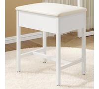 Hzuaneri Tabouret De Coiffeuse, Repose Pieds De Salon, Banc De Chambre, Tabouret De Coiffeuse Rembourré, IdéAl pour Le Dressing, La Chambre à Coucher Ou L'EntréE, 30 x 40 x 46 cm, Blanc VS32503X