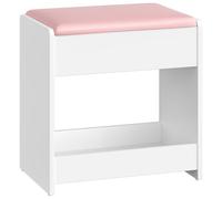 Hzuaneri Tabouret de Coiffeuse, Rose VS32403A | Chaise Rembourrée de Maquillage, Repos-Pieds, Patins Antidérapants, pour Chambre, Dressing, Entrée,