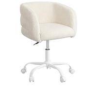 Hzuaneri Tabouret de Coiffure avec roulettes, Pivotant à 360°, Blanc Cassé