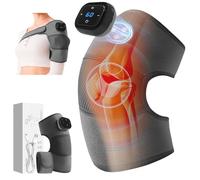 hzuisst Massage Genoux, 3 in 1 Genouillère Chauffante Sans Fil pour Épaule Coude Genou, Genouillere Ligamentaire Genou avec 5 Niveaux de Chaleur et 3 Modes de Vibration pour l'arthrite Tension