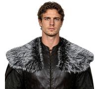 HZVRTN Châle viking à col en fourrure, écharpe viking, châle de costume | Châles et écharpes viking avec col en fourrure, accessoires de robe médiévale, idéal pour Halloween, les fêtes médiévale et
