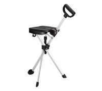 HZWJD Canne De Voyage Légère Et Pliable avec Base en Caoutchouc Antidérapante Transformable en Chaise Trépied pour Seniors Et Adultes Black