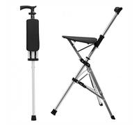 HZWJD Canne-Siège/Chaise Canne De Marche Transformable en Chaise Trépied Canne De Marche Pliable Légère Et À 3 Pieds Idéale pour Les Voyages Et La Randonnée Black