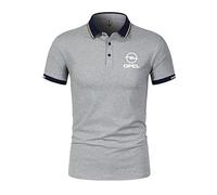 HZWZKDSZD Polo de tennis à manches courtes pour homme Opel - T-shirt classique décontracté pour l'été - T-shirt de travail avec 3 boutons - Blanc - XS