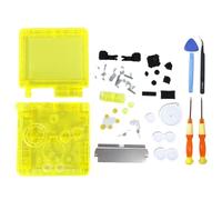 Hzxkqmil Boîtier Complet Coque de Remplacement pour Game Boy Advance SP Console GBA SP, Coque Couvercle de Étui avec Kit de Vis à Boutons Pièces de Rechange (Jaune Transparent)