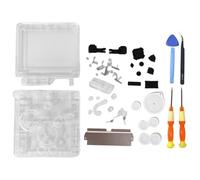 Hzxkqmil Boîtier Complet Coque de Remplacement pour Game Boy Advance SP Console GBA SP, Coque Couvercle de Étui avec Kit de Vis à Boutons Pièces de Rechange (Blanc Transparent)