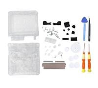 Hzxkqmil Boîtier Complet Coque de Remplacement pour Game Boy Advance SP Console GBA SP, Coque Couvercle de Étui avec Kit de Vis à Boutons Pièces de Rechange (Scintillant Transparent)