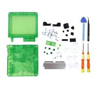 Hzxkqmil Boîtier Complet Coque de Remplacement pour Game Boy Advance SP Console GBA SP, Coque Couvercle de Étui avec Kit de Vis à Boutons Pièces de Rechange (Vert Transparent)