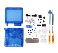 Hzxkqmil Boîtier Complet Coque de Remplacement pour Game Boy Advance SP Console GBA SP, Coque Couvercle de Étui avec Kit de Vis à Boutons Pièces de Rechange (Bleu Transparent)