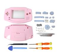 Hzxkqmil Boîtier de Remplacement Couvercle de Étui pour Gameboy Advance GBA Console, Coque Transparente Complète avec Boutons et Vis Kit Pièces de Rechange (Rose)