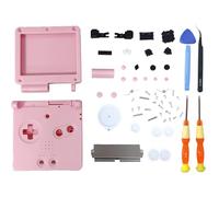 Hzxkqmil Boîtier de Remplacement Couvercle de Étui pour Gameboy Advance SP GBA SP Console, Coque Complète Boîtier Surface Givrée avec Boutons et Vis Kit Pièces de Rechange (Rose)