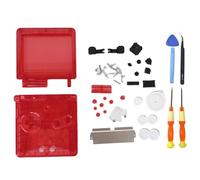Hzxkqmil Coque de Remplacement Boîtier Transparent Coquille de Couvercle de Étui avec Kit de Vis à Boutons pour Game Boy Advance SP Console GBA SP (Rouge Clair)