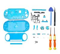 Hzxkqmil Coque de Remplacement Kit Complet de Boîtier pour PS Vita 2000 Console, Coquille de Bricolage Couvercle de Plaques avec Jeu de Boutons et de Vis pour PSV 2000 PCH-2000 (Bleu)