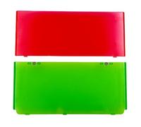 Hzxkqmil Couvercle Avant Boîtier Arrière pour Nintendo New 3DS Console | Coque de Remplacement Clair Couvercles Supérieur Boîtier Inférieur Plaques de Faceplate Accessoires pour New 3DS, Rouge+Vert