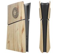 Hzxkqmil Couvercle des Plaques pour PS5 Slim Console Édition Numérique, Plaques Latérales avec Aérations Boîtier de Rechange Coque Personnalisée Panneau ABS Accessoires Anti-Rayures, Grain de Bois