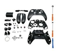 Hzxkqmil Kit Complet de Coque de Remplacement pour Xbox One S/X Manette | Boîtier Avant et Arrière Cadre Médian Couvercle de Batterie Rails Latéraux Boutons Accessoires pour Xbox One S/X 1708,Noir