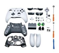 Hzxkqmil Kit Complet de Coque de Remplacement pour Xbox One S/X Manette | Boîtier Avant et Arrière Cadre Médian Couvercle de Batterie Rails Latéraux Boutons Accessoires pour Xbox One S/X 1708,Gris