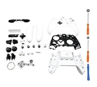 Hzxkqmil Kit Complet de Coque de Remplacement pour Xbox One S/X Manette | Boîtier Avant et Arrière Cadre Médian Couvercle de Batterie Rails Latéraux Boutons Accessoires pour Xbox One S/X 1708,Blanc
