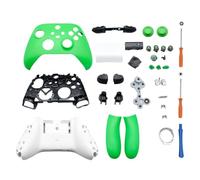 Hzxkqmil Kit de Coque Complète de Remplacement pour Xbox Series X/S Manette | Couvercle Avant Boîtier Inférieure Cadre Central Rails Latéraux Boutons LBRB D-pad Accessoires pour Xbox Series X/S, Vert
