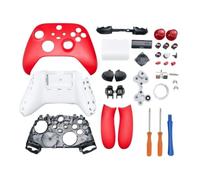 Hzxkqmil Kit de Coque de Boîtier Complet de Remplacement pour Xbox Series X/S Manette, Inclure Étui Coquille Cadre Central Rails Latéraux Boutons ABXY Pare-Chocs LB RB Accessoires (Rouge)