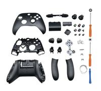 Hzxkqmil Kit de Coque de Boîtier Complet de Remplacement pour Xbox Series X/S Manette, Inclure Étui Coquille Cadre Central Rails Latéraux Boutons ABXY Pare-Chocs LB RB Accessoires (Noir)