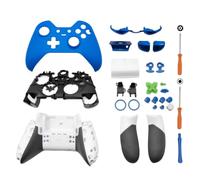 Hzxkqmil Kit de Coque de Boîtier Complet pour Xbox One Elite 1 Manette | Couvercle Avant Boîtier Arrière Cadre Central Rails Latéraux Boutons LBRB Accessoires pour Xbox One Elite 1, Bleu