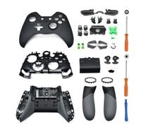 Hzxkqmil Kit de Coque de Boîtier Complet pour Xbox One Elite 1 Manette | Couvercle Avant Boîtier Arrière Cadre Central Rails Latéraux Boutons LBRB Accessoires pour Xbox One Elite 1, Noir