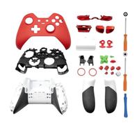 Hzxkqmil Kit de Coque de Boîtier Complet pour Xbox One Elite 1 Manette | Couvercle Avant Boîtier Arrière Cadre Central Rails Latéraux Boutons LBRB Accessoires pour Xbox One Elite 1, Rouge