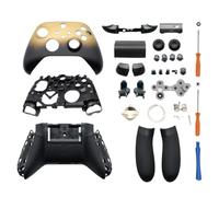 Hzxkqmil Kit de Coque de Boîtier de Remplacement Accessoires pour Xbox Series X/S Manette Sans fil - Gold Special Edition, Plaques de Couverture Avant Coque Arrière Pièces de Boutons