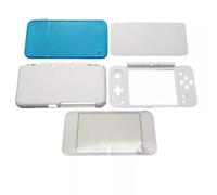 Hzxkqmil Kit de Coque de Rechange Couvercle du Boîtier pour Nintendo New 2DS XL/New 2DS LL Console, Plaque Frontale DIY Cadre Supérieur Plaques Inférieures (Blanc + Bleu)