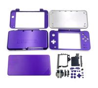 Hzxkqmil Kit de Coque de Rechange Couvercle du Boîtier pour Nintendo New 2DS XL/New 2DS LL Console, Plaque Frontale DIY Plaques Inférieures + Jeu de Boutons (Violet + Argent)